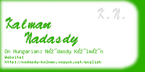 kalman nadasdy business card